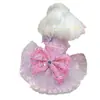 Ropa para Perros Rita Ropa para Perros Vestido Lazo Grande Falda Tutú Alta Elasticidad Rosa Primavera y Verano Falda de Hada
