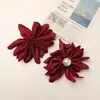 Tela Estilo Retro Coreano con Seda Brillante, Camelia de Perlas Artificiales DIY Accesorio de Cabello Hecho a Mano, Ramillete, Zapato, Bolsa, Accesorio de Ropa