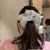 Goma para el pelo de lunares retro de alta gama estilo coreano, simple, elegante, para moño, accesorio para el pelo plisado de malla