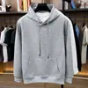 Sudadera con capucha 65% algodón anti-pilling para hombre, nuevo modelo otoño 2026, manga larga, color liso, sudadera versátil y cómoda para hombre