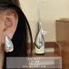 Brincos de Pino de Aço Oval Irregular Exagerado Europeu e Americano Brincos Simples de Nicho Moda Nova Femininos