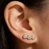 Aliexpress Pino de Osso da Orelha em Liga de Titânio G23 com Rosca Interna, Haste de Base Plana, Pino Labial de Trevo de Quatro Folhas, Joia para Piercing, Grau Médico