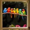 Pegatinas de Pared Removibles de Loro de Dibujos Animados Transfronterizas Lindos Animales Pegatinas para Niños Dormitorio Sala de Estar Entrada Pegatinas de Pared Autoadhesivas