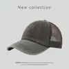 Chapéu Trucker Retro de Malha Europeu e Americano para Primavera e Outono Chapéu com Logo Estampado Chapéu com Proteção Solar Masculino Boné de Baseball de Cor Pura