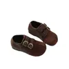 Zapatos Mary Jane estilo retro para niñas, con diseño de puntera dividida sintética, nueva colección primavera/otoño, completamente cerrados, con acabado similar al ante y estilo inspirado en Birkenstock, adecuados para niñas pequeñas
