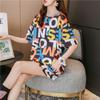 Camiseta de Manga Curta para Mulheres com Design Estiloso, Novo Estilo Primavera/Verão 2026, Camiseta de Meia Manga para Estudantes, Top Tie-Dye Solto Degradê
