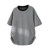 Camiseta Casual Minimalista Preto e Branco Estilo Preguiçoso de Manga Curta para Homens e Mulheres, Gola Redonda, Caimento Solto, Versátil, Top Pulôver Relaxado