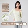 Blusa Térmica Feminina Gola Quadrada em Modal Lenzing Fina para Outono 7A Antibacteriana com Efeito Emagrecedor Camada Base para Mulheres