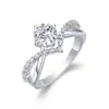 Anillo de plata S925 con moissanita, anillo cerrado, nuevo modelo más vendido, venta al por mayor desde la fuente, en stock para envío directo
