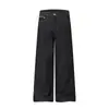 Nanxia Spring Casual Cool Retro Jeans Cru Reto Caimento Solto Versátil Calças de Perna Larga