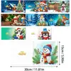 Tarjetas de Felicitación Navideñas Populares Transfronterizas Multiserie Hechas a Mano con Diamantes Juego de 9 Piezas con Sobres Pegatina de Diamante Dibujos Animados Juego de 6 Piezas