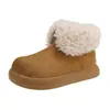 Botas de Neve com Solado Grosso Femininas 2026 Chegada Nova de Inverno Botas Curtas com Plus Velvet Camurça Batatinhas Quentes Botas Curtas Quentes Botas de Algodão Quentes