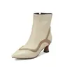 Em Estoque 2026 Comércio Exterior Transfronteiriço Amazon Dropshipping Color Block Estampa de Cobra Botas Femininas Outono e Inverno com Zíper Lateral Botas Curtas
