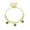Pulsera de Cadena con Colgante de Corazón de Amor Incrustado de Diamantes Retro Europeo y Americano para Niñas, Joyería de Mano de Acero de Titanio de Lujo Ligero de Nicho de Gama Alta Venta al por Mayor