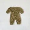 Ropa para Recién Nacidos, Mono de Terciopelo de Alta Gama de Botones Sencillos Clase A para Bebé, Mono Largo de Primavera Unisex para Bebé