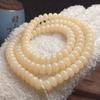 Jade Ecológico Original amarelo-leite Raiz de Bodhi 108 Contas de Abacus tipo barril Contas de Buda Wenwan pulseira enrolada Bodhi macio