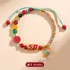 Al por mayor Mineral Crudo Natural Alto Contenido Cinabrio Rojo Imperial Cinco Caminos Dios de la Riqueza Mano de Koi Cuerda de Pulsera Cuerda de Color Tejida a Mano