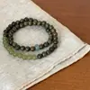Novo Estilo Chinês Sandália Verde Jade Jade Hetian Pulseira de Camada Dupla Madeira Sandália Simples Empilhada Pulseira Zen