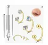 Novos Piercings Labret e de Osso da Orelha de Aço Inoxidável com Rosca Interna Transfronteiriços com Hastes de 6-12mm e Múltiplas Cabeças de Reposição, Joias para Piercing em Estoque