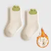 Calcetines para Bebé Otoño e Invierno Tipo Algodón Tipo a Felpa 2025 Recién Nacido 0-3 Meses Sin Costuras Cálidos de Caña Media Calcetines Gruesos