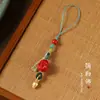 Série Corrente Nacional Vermelho Cinábrio Buda Maitreya Corrente de Celular Enfeites Pendentes Retrô Festivo Ano Novo Vermelho Resistente a Quedas Dourado Púrpura Cordão de Areia