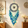 Apanhador de Sonhos Criativo de Crochê Europeu e Americano Pena Sino de Vento Pendurado Entrada de Casa Decoração de Interior Casamento Fundo Pingente Grande