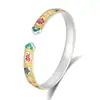 Pulseira de Prata Pura 9999 Esmaltada Pintada a Ouro Baifu Estilo Chinês Novo Pulseira de Prata como Presente para Idosos
