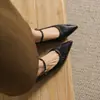 Sapatos Mary Jane Retro Estilo Francês Bico Fino com Aumento de Altura Oculto, Boca Rasa, Sapatos Elegantes Macios de Solado Vovó, Novo Modelo de Primavera com Tira Única