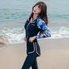 Traje de buceo de Corea del Sur para mujer, traje de baño dividido con protección solar, pantalones de manga larga, ropa de medusas, traje de surf adelgazante de secado rápido, traje de baño de esnórquel