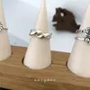 Anel Trançado Retro Dongdaemun Coreano para Mulheres, Design de Nicho Tendência, Anel para Dedo Indicador e Mindinho