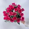 Série de Casamento Rosa Simulada Salão de Casamento Buquê da Noiva Atacado 24 Corações de Gelo Rosas Pequenas Arranjo de Flores Artificiais