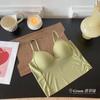 Bandolera sexy de estilo coreano de verano para mujer, con cinturón interior y exterior, almohadilla para el pecho, sin aro de acero, ajustada, anti-correr, de seda helada, bonita envoltura para la espalda.