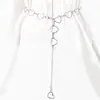 Joia Cruzada Europeia e Americana Metal Retro Oco Formato de Coração Corrente de Cintura Personalidade Feminina Versátil Corrente Corporal Multicamadas Atacado