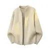 Nuevo suéter casual de moda para hombre, estilo 'old money' de lujo, de punto de manga larga, con cuello alto y doble cremallera, cárdigan para hombre