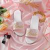 Pantuflas Bordadas Nuevas de Boda para Dama de Honor para Mujer Novia Recién Casada Seda y Satén Pantuflas Rojas Zapatos a Juego para Vestido de Novia para Mujer