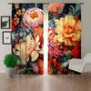 2 peças venda direta de fábrica flor colorida fornecimento transfronteiriço tecido impressão digital 3D cortina tela de janela