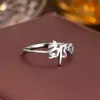 Anillo de Plata de Ley 925 100 Apellidos Familiares Apellido Familiar Anillo para Mujer Nuevo Amor Diseño de Nicho Sentido Anillo de Dedo Abierto Todo-partido Regalo