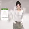 Blusa Feminina de Outono com Renda Fresca e Doce, Gola Redonda, Manga Longa, Ombro Normal, Corte Slim Fit, Base Valorizadora, Macia e Elástica, Amiga da Pele