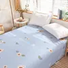 Sábana Individual de Algodón Lavado Estampada para Dormitorio, Anti-Suciedad, Transpirable, Portátil para Viaje, Tela Cepillada