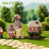 Casa Molino de Viento Castillo de Dibujos Animados Creativo en Miniatura para Jardinería de Paisaje Micro Decoración DIY Accesorios Adornos Mini de Escritorio