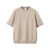 Ropa de Hombre Jie Zhan Tejido Old Money Camiseta 2026 Otoño Nueva Marca de Moda Corte Holgado Cálido Tejido de Punto Manga Corta Cuello Redondo Suéter.