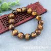 Pulseira de Contas Redondas Pedra Olho de Tigre Amarelo Contas Olho de Tigre para Homens e Mulheres Contas de Rosário Pulseira de Círculo Único Associação Comercial Vendida Fornecimento Direto Taobao