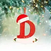Letra Inicial de Navidad con Gorro Rojo Decoración de Letra, Decoración Colgante para Árbol de Navidad DIY Colgante Personalizado Regalo