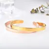 Pulsera Ajustable Europea y Americana de Acero Inoxidable con Forma de C, de Gran Venta Transfronteriza, con Patrones y Texto Personalizables para DIY