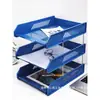 Organizador de Archivos de Oficina A4 de Tres Niveles Caja de Almacenamiento de Carpetas Estantería de Múltiples Niveles Estante para Almacenamiento de Documentos Organizador de Escritorio Estante