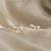Aretes de plata 925 con tres perlas para mujer 2022 nueva moda aretes de lujo de alto sentido aretes de temperamento retro