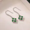 Yuebao Joyería Jade Natural Plata de Ley S925 Perla Redonda Rombo Lujo Ligero Elegante Gancho de Plata para Oreja Pendientes Personalización de Gama Alta