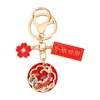 Llavero Colgante Bendición de Paz y Alegría Estilo Chino Metal Dragón y Fénix Carpa Todo Sale Bien Colgante para Bolso Joyería