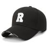 Gorra con visera estilo coreano para mujer, primavera y otoño, versátil, con aspecto de cara pequeña, bordada, informal, gorra de béisbol de tela con forma de piña con letra R, de moda