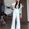 Jeans acampanados blancos no ajustados para mujer, de tiro bajo, nuevos para primavera/verano 2026, holgados, versátiles, casuales, ligeramente acampanados, pantalones de largo hasta el suelo